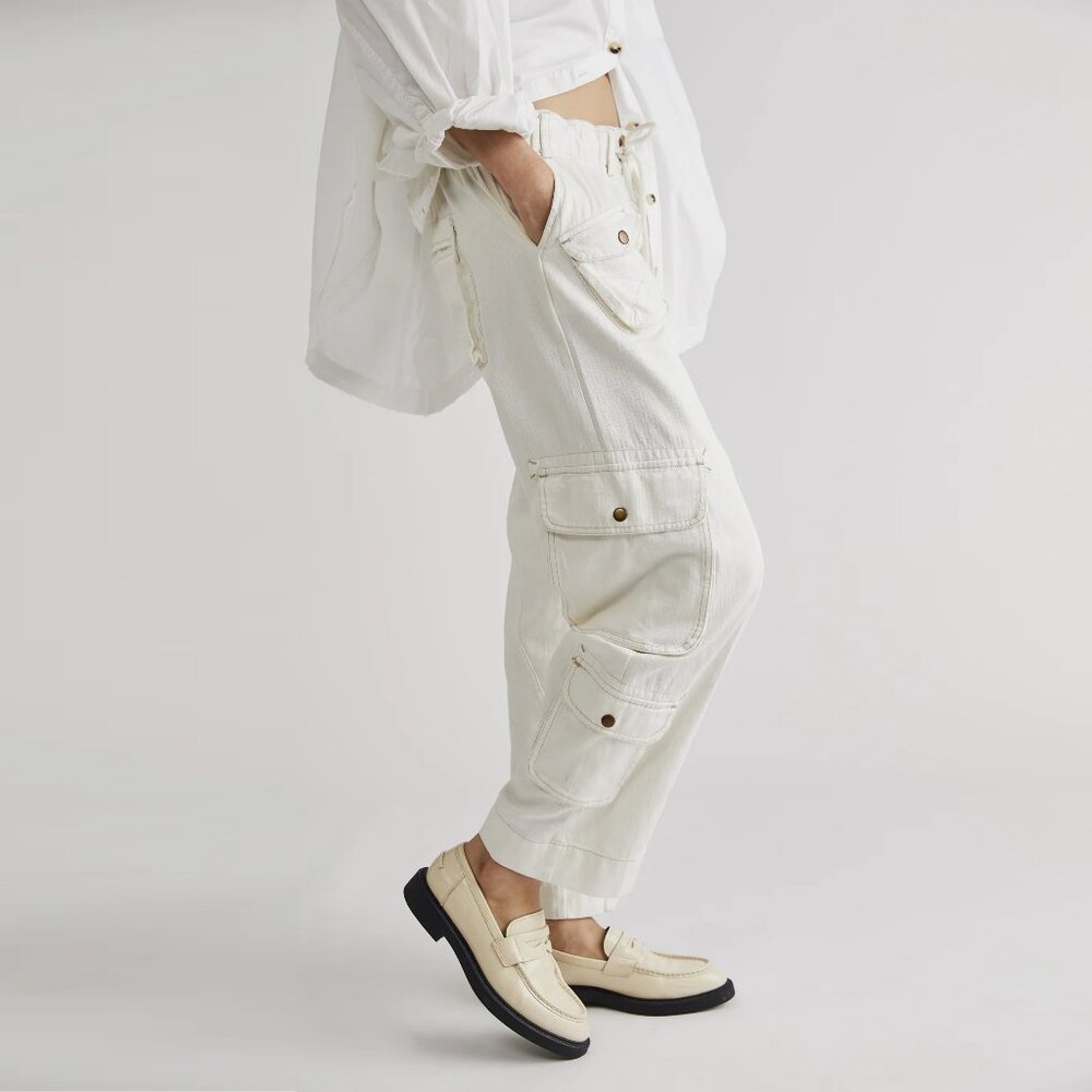 Free People Tahiti Herringbone Cargo Pants NWT - Picture 3 of 14